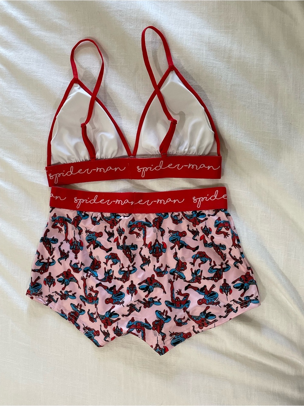 Marvel Pink & Red Spider-Man Bralette and Shorts Set - Picture 2 of 5
